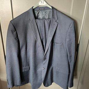 Pronto Uomo Platinum SUIT 2 Piece  60R /54x32-34 Men Navy Blue Flat Front